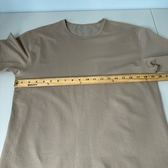 BYLT Premium Basics Drop Cut Lux Short Sleeve Stretch Shirt Medium Fawn Tan - Picture 4 of 10